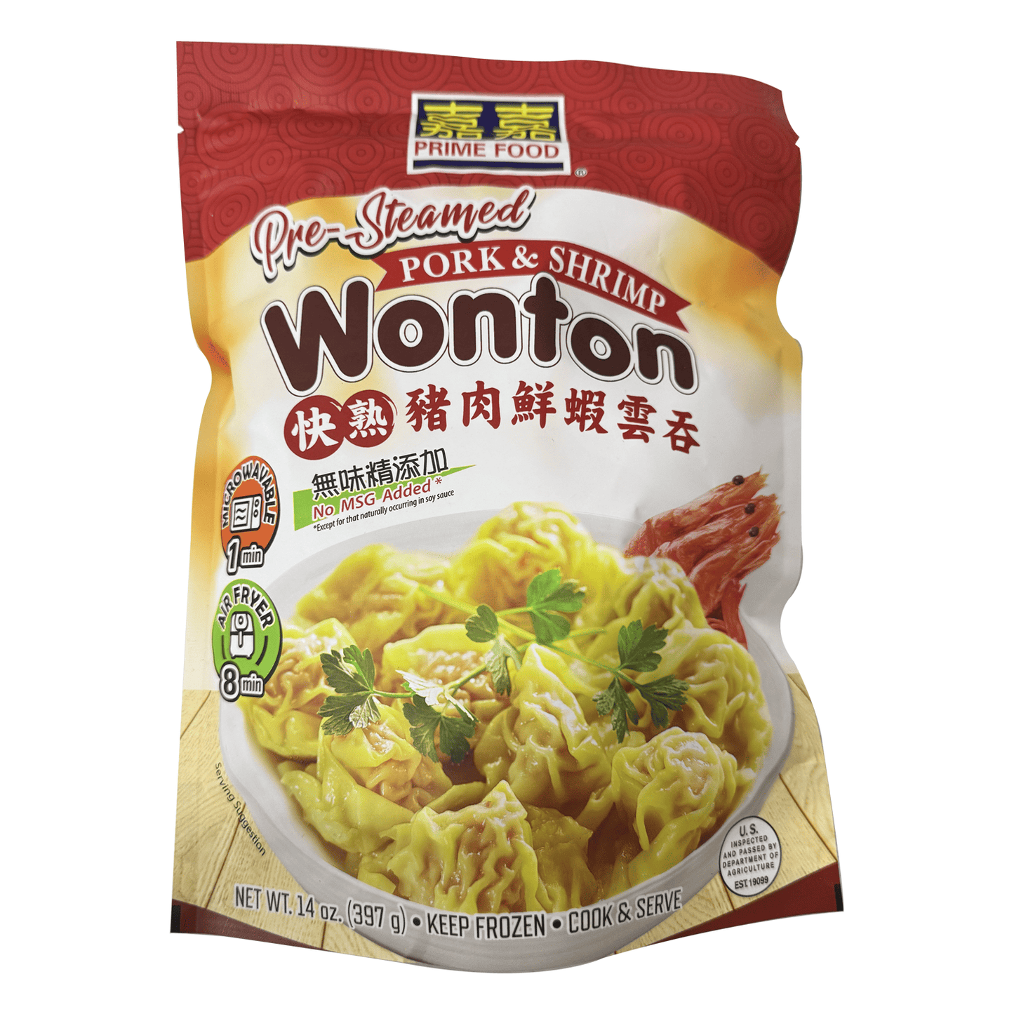 Prime Food Pre-Steamed Pork&Shrimp Wonton