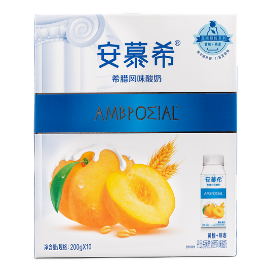 Ambrosial Drinkable Greek Yogurt Peach Oat Flavor 10ct