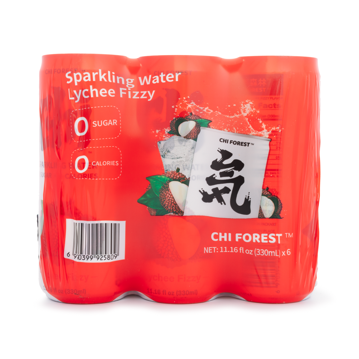 Genki Sparkling Water - Lychee Fizzy 330 ML 6 Cans