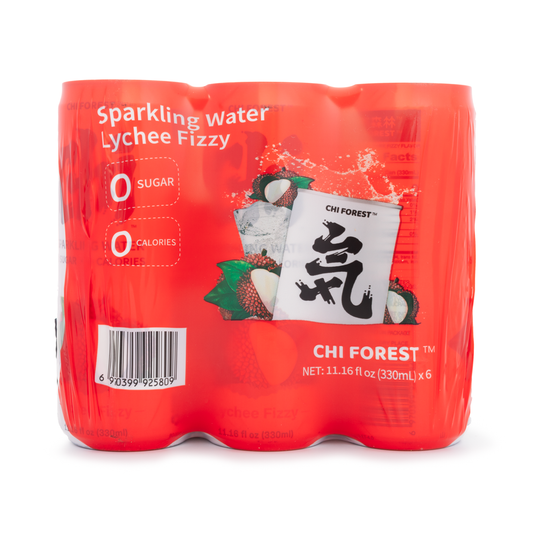 Genki Sparkling Water - Lychee Fizzy 330 ML 6 Cans