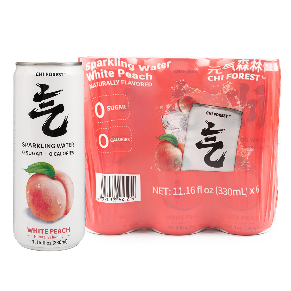 GF- Sparkling Water - White Peach 6/pack
