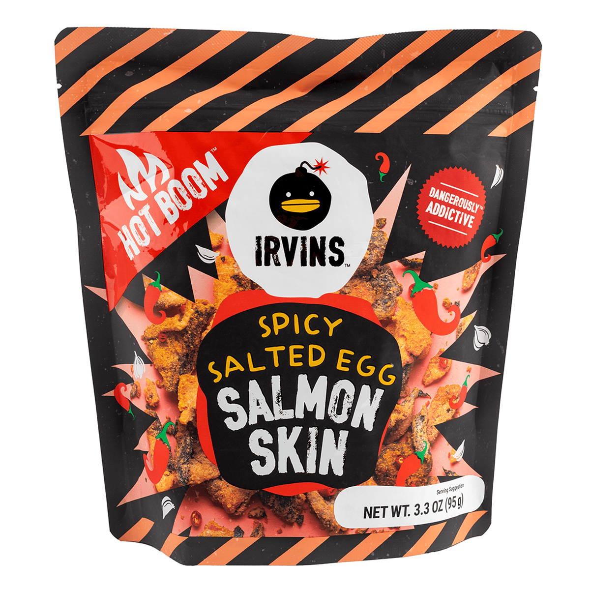 Irvins Spicy Salted Egg Salmon Skin, Small Bag