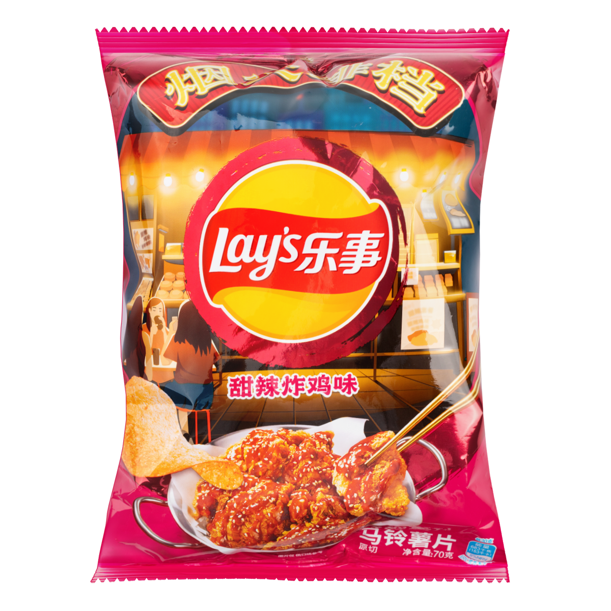 Lay's Potato Chips Sweet & Spicy Fried chicken Flavor