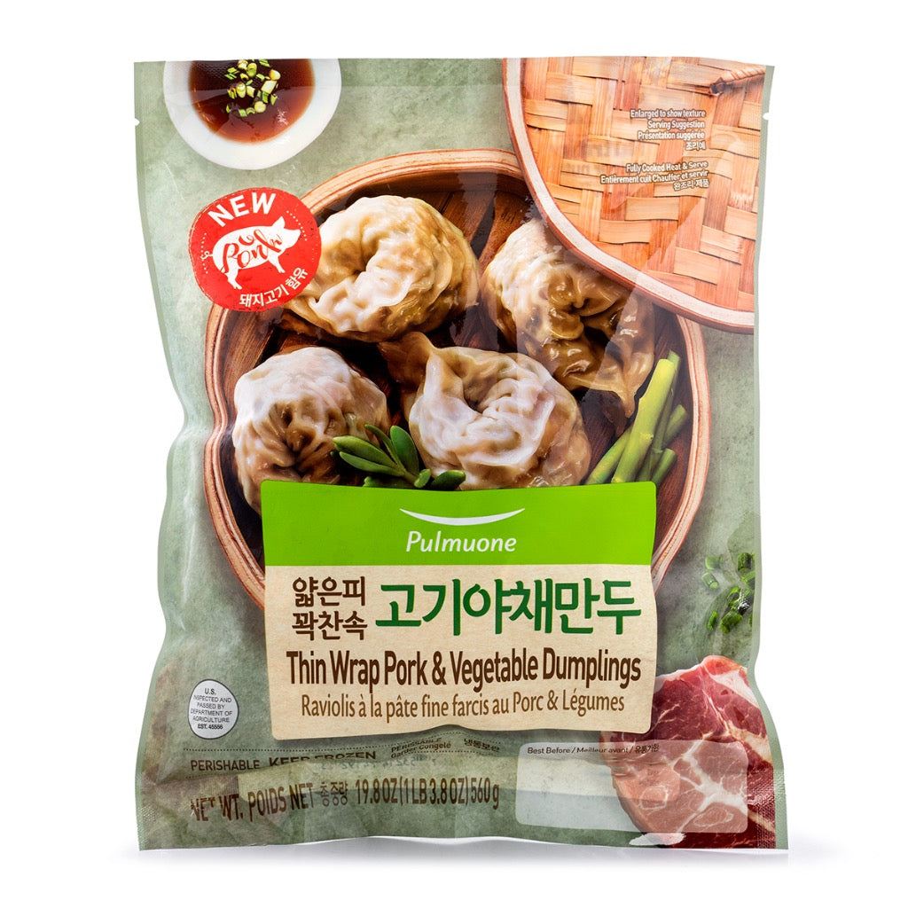 PULMUONE Thin Wrap Pork & Vegetable Dumplings 560G