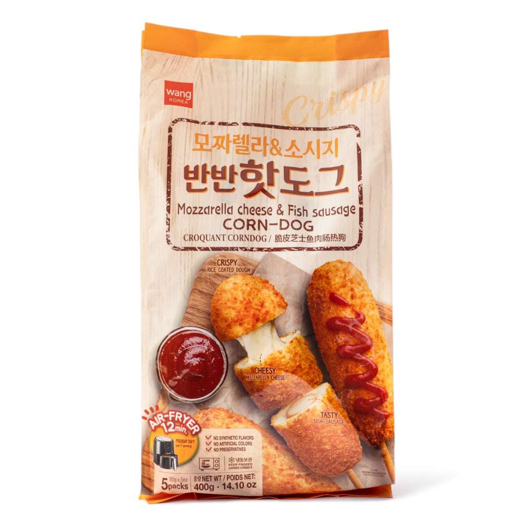 [WANG] CORN-DOG with MOZZARELLA CHEESE &amp;amp;amp; FISH SAUSAGE 14.10oz