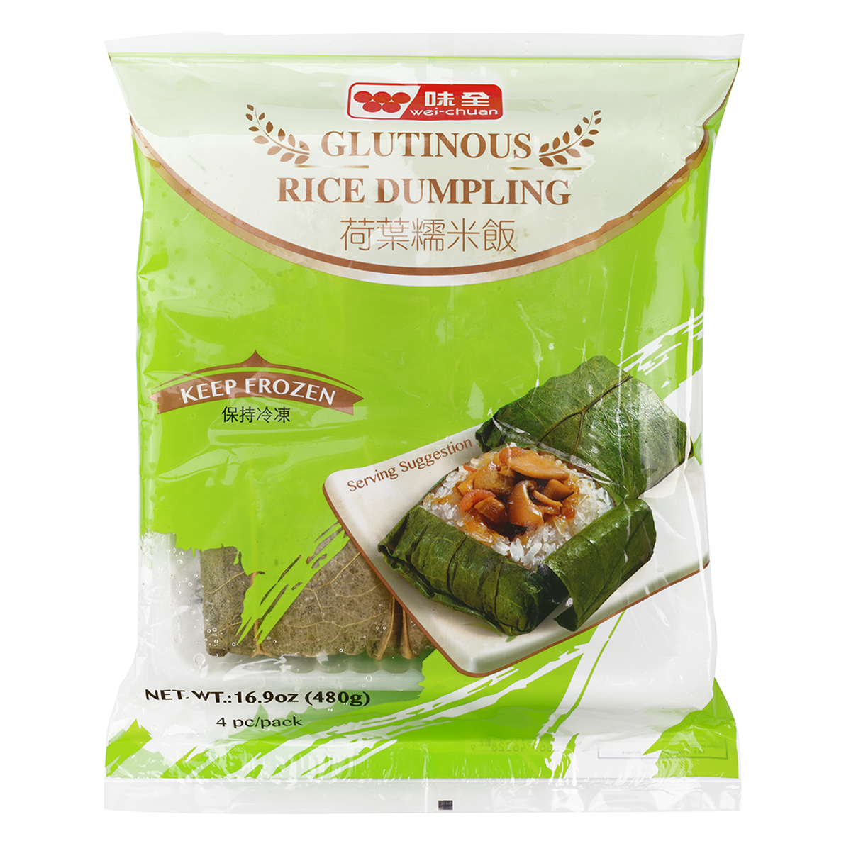 Wei Chuan Glutinous Rice Dumpling Wrapped in Banana Leaf 480.00 g